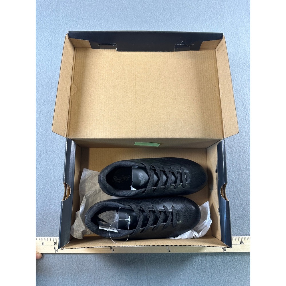 Rawlings Black Delta Youth Baseball Cleats Size 2M Molded Studs Athletic Shoes